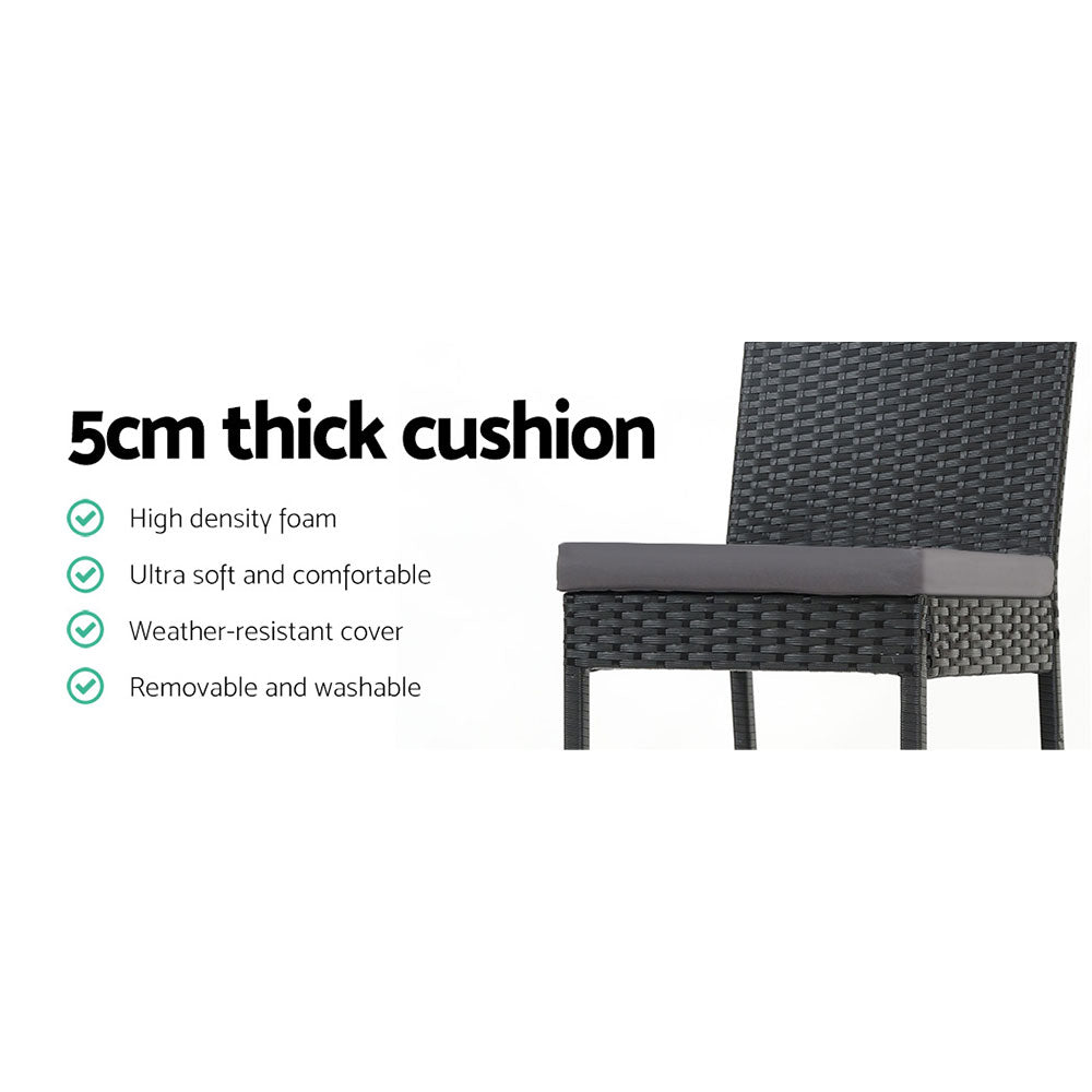 Aria - 2-Piece Outdoor Bar Stools Dining Chair Rattan Furniture