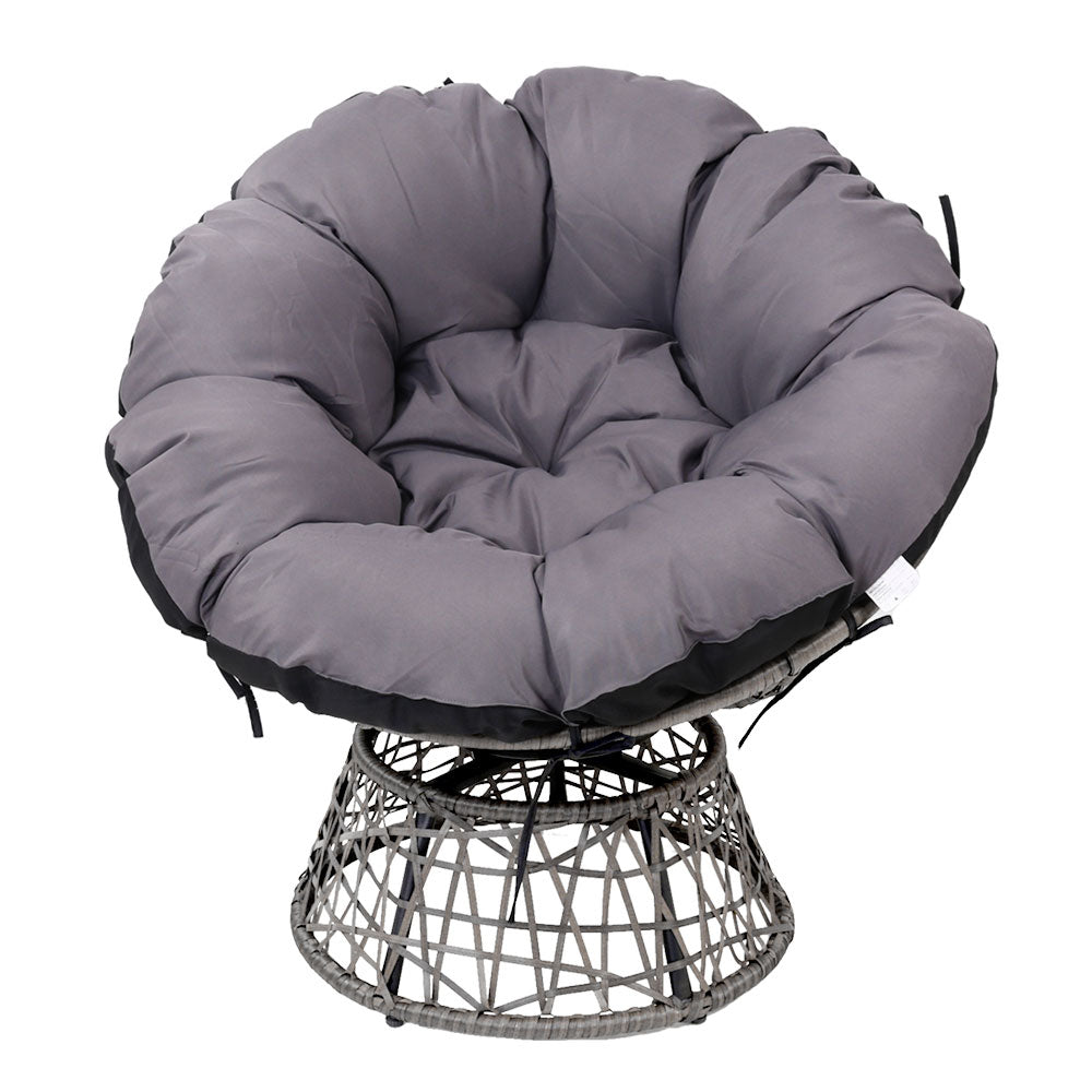 Heloise - Outdoor Chairs Outdoor Furniture - Wicker Papasan Chair Grey