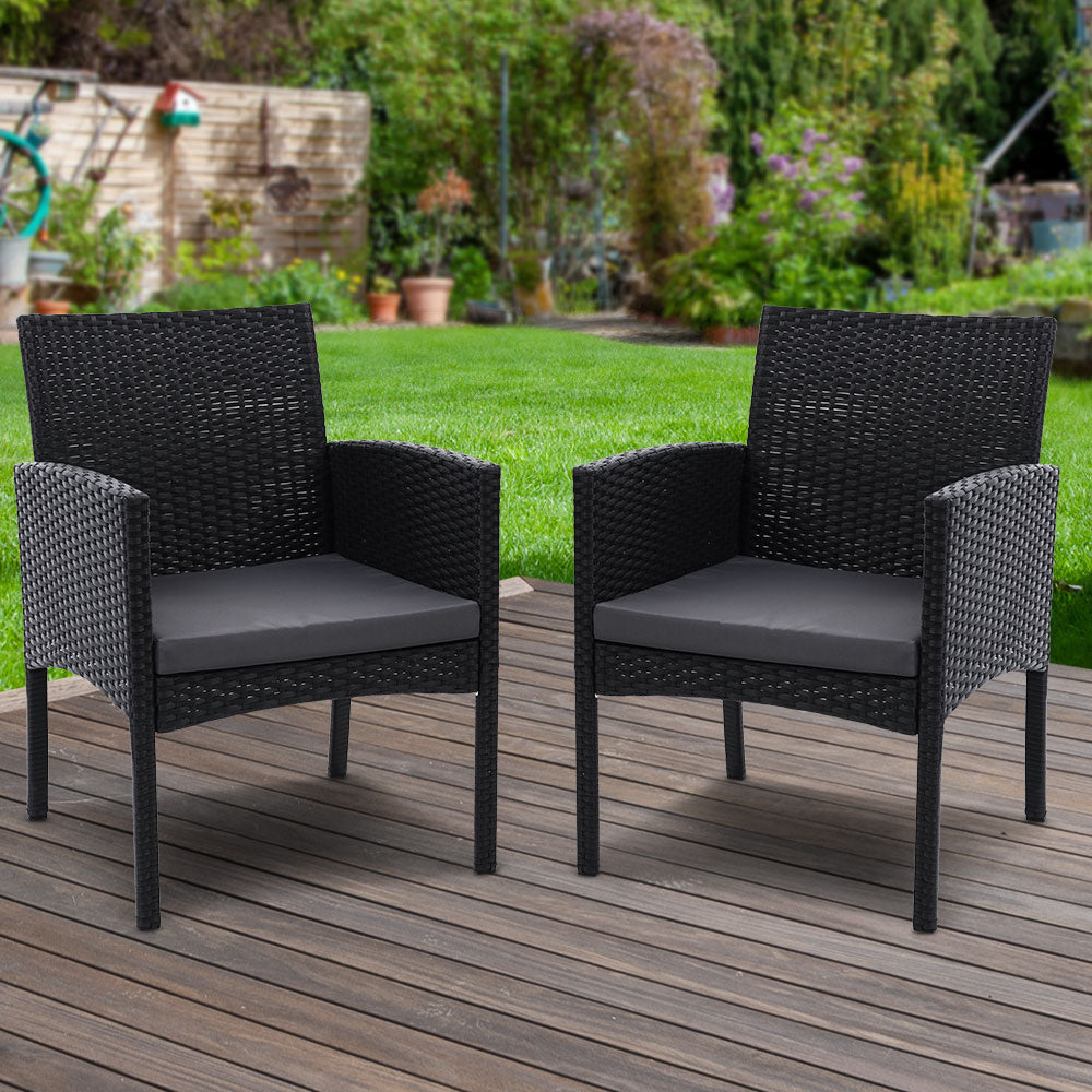 Sylvie - 2PC Outdoor Dining Chairs Patio Rattan
