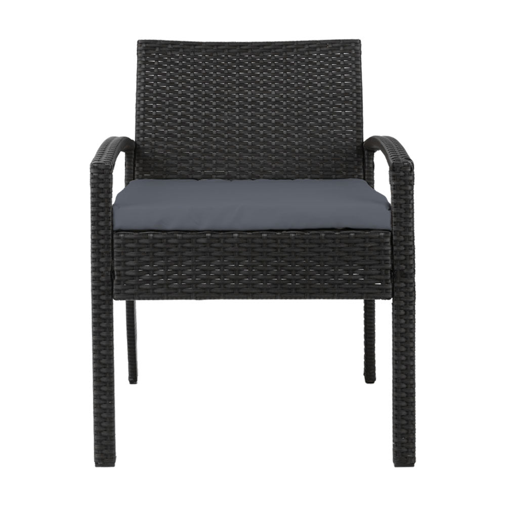 Blossom - 2PC Outdoor Dining Chairs Patio Rattan Lounge Cushion Felix