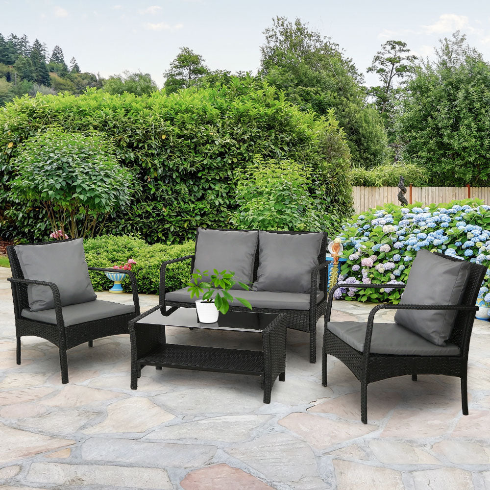 Eliza - Outdoor Sofa Set Wicker Lounge Table and Chairs