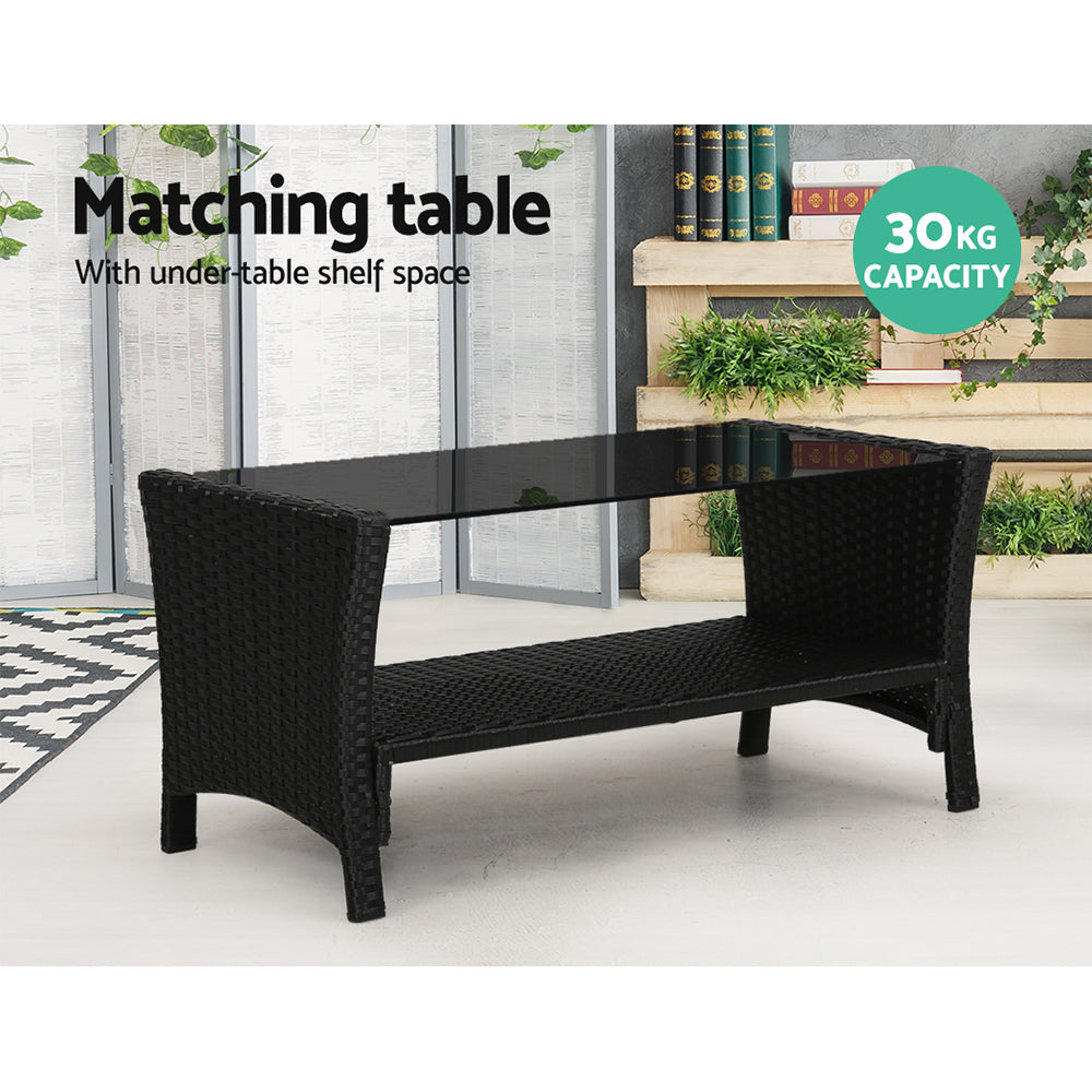 Eliza - Outdoor Sofa Set Wicker Lounge Table and Chairs