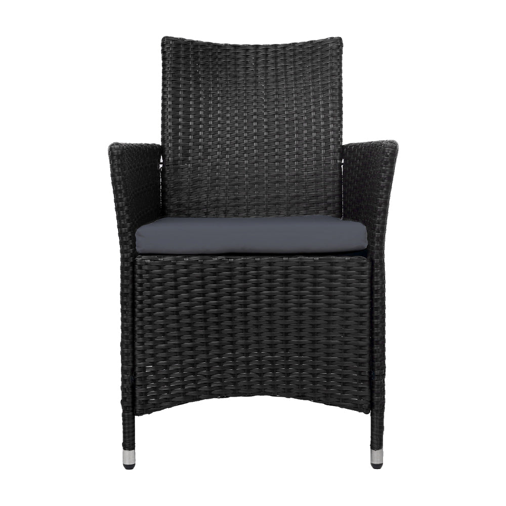 Elodia - 2PC Outdoor Dining Chairs Patio Wicker Cushion Idris