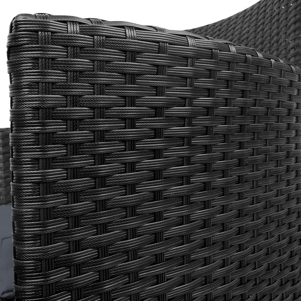 Elodia - 2PC Outdoor Dining Chairs Patio Wicker Cushion Idris