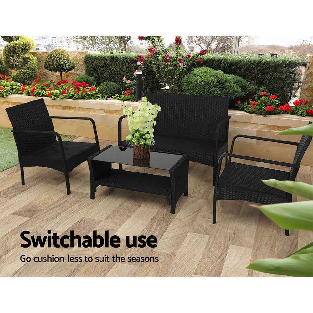 Eliza - Outdoor Sofa Set Wicker Lounge Table and Chairs