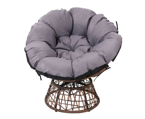 Elvira - Outdoor Chairs Outdoor Furniture Wicker Papasan Chair Brown