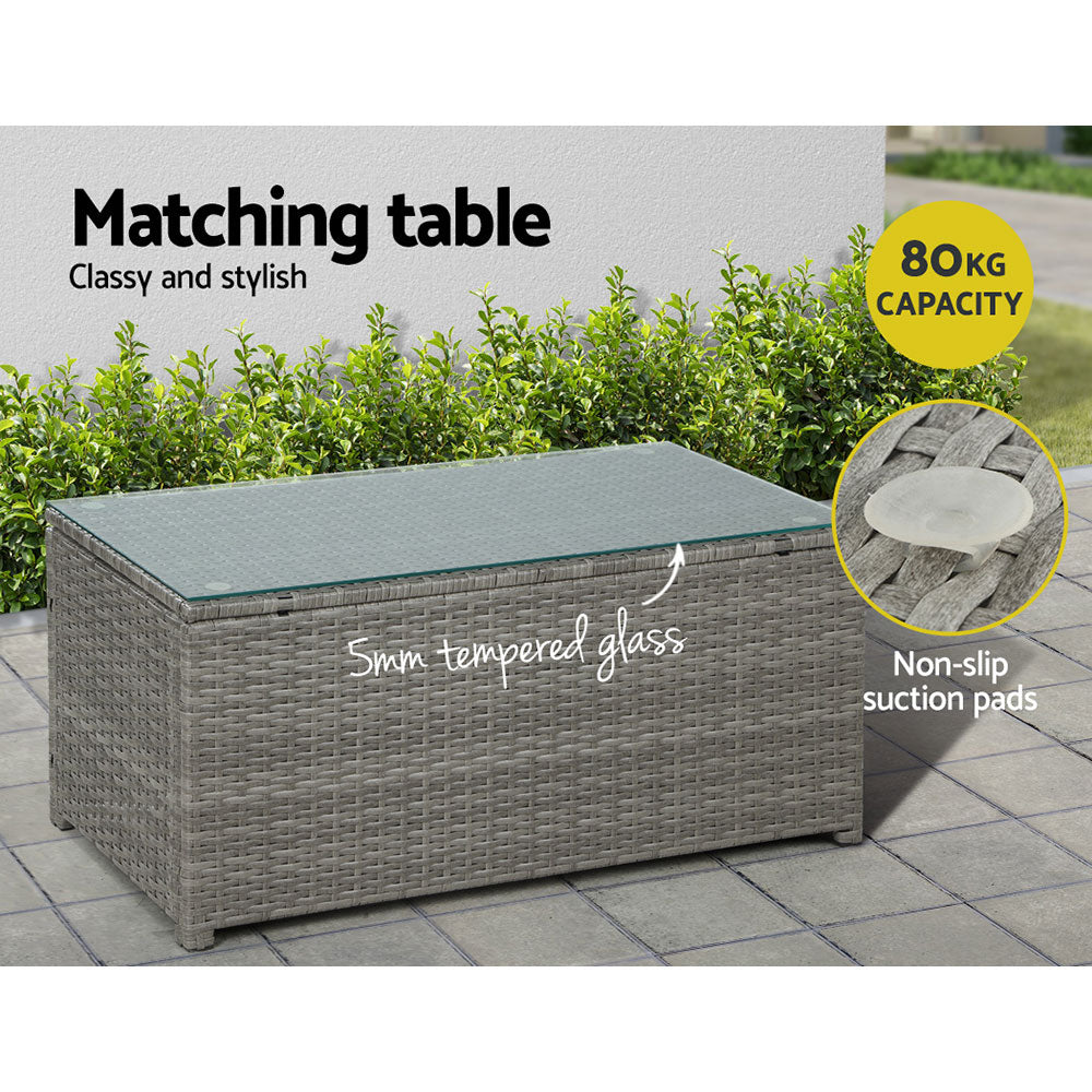 Nest - 4-Piece Outdoor Sofa Set Wicker Couch Lounge Grey