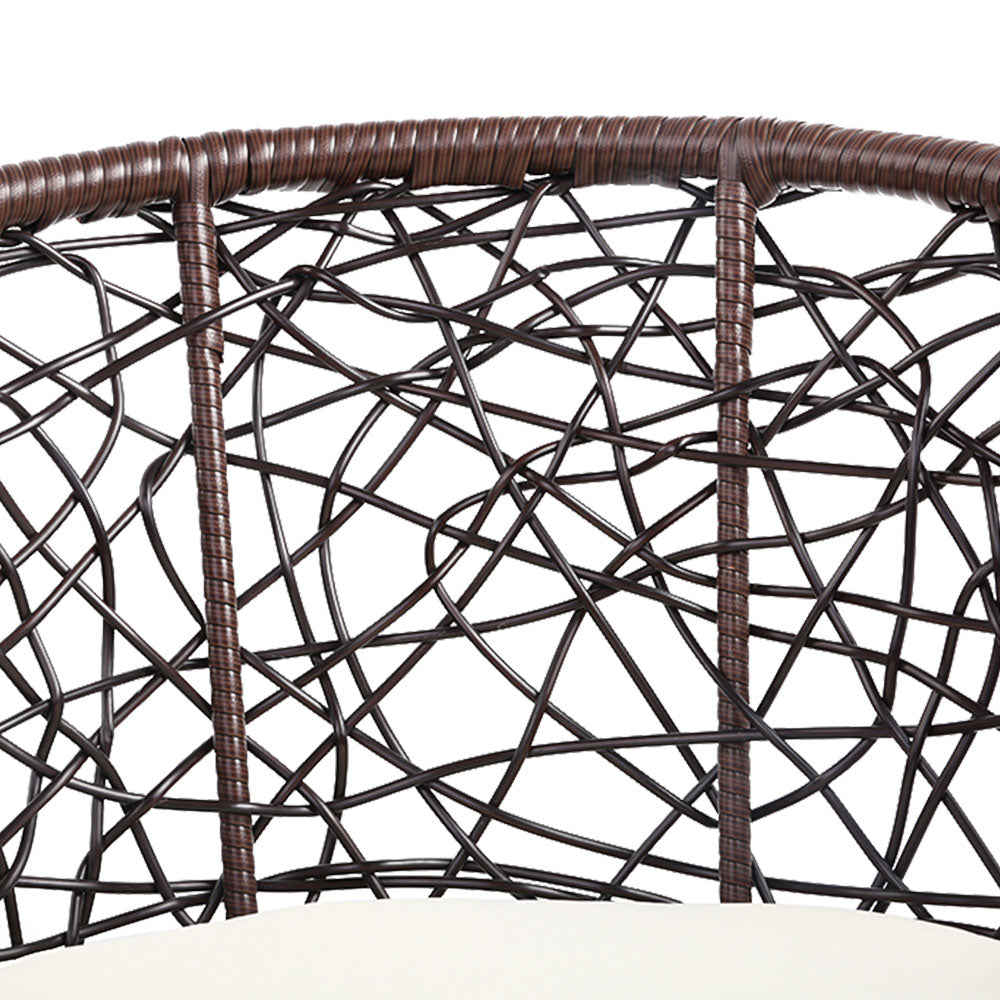 Lush - 3PC Bistro Set Outdoor Furniture Rattan Chairs Brown