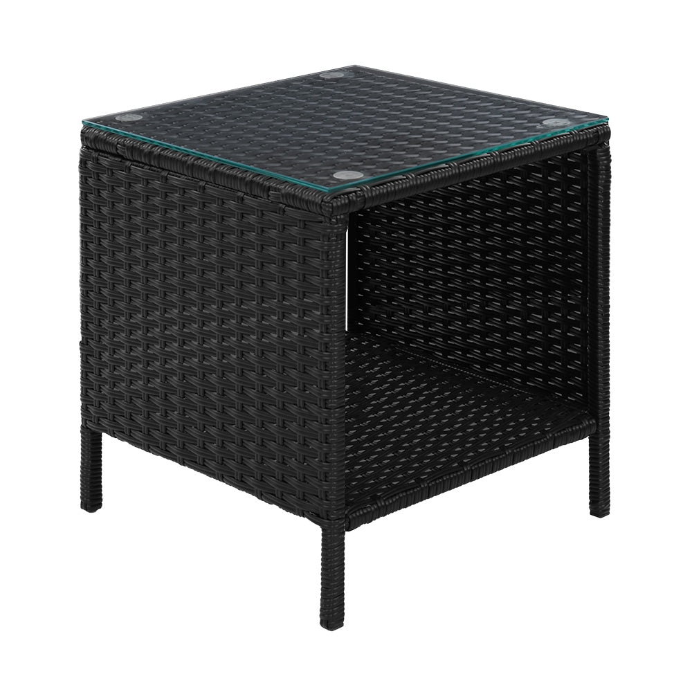 Camille - Coffee Side Table Wicker Rattan Outdoor Grey