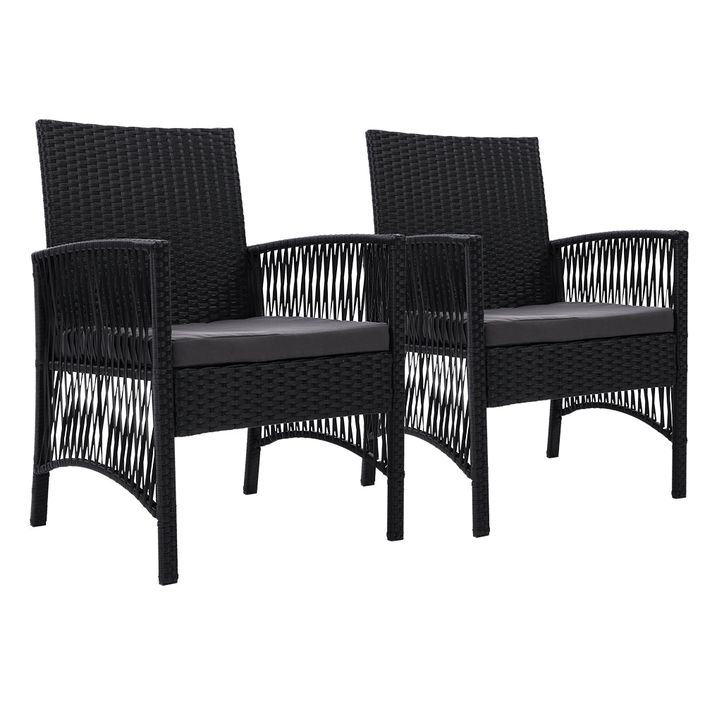 Anelise - 2PC Outdoor Dining Chairs Patio Wicker Lounge Garden