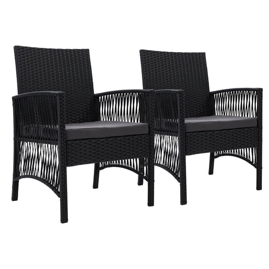Anelise - 2PC Outdoor Dining Chairs Patio Wicker Lounge Garden