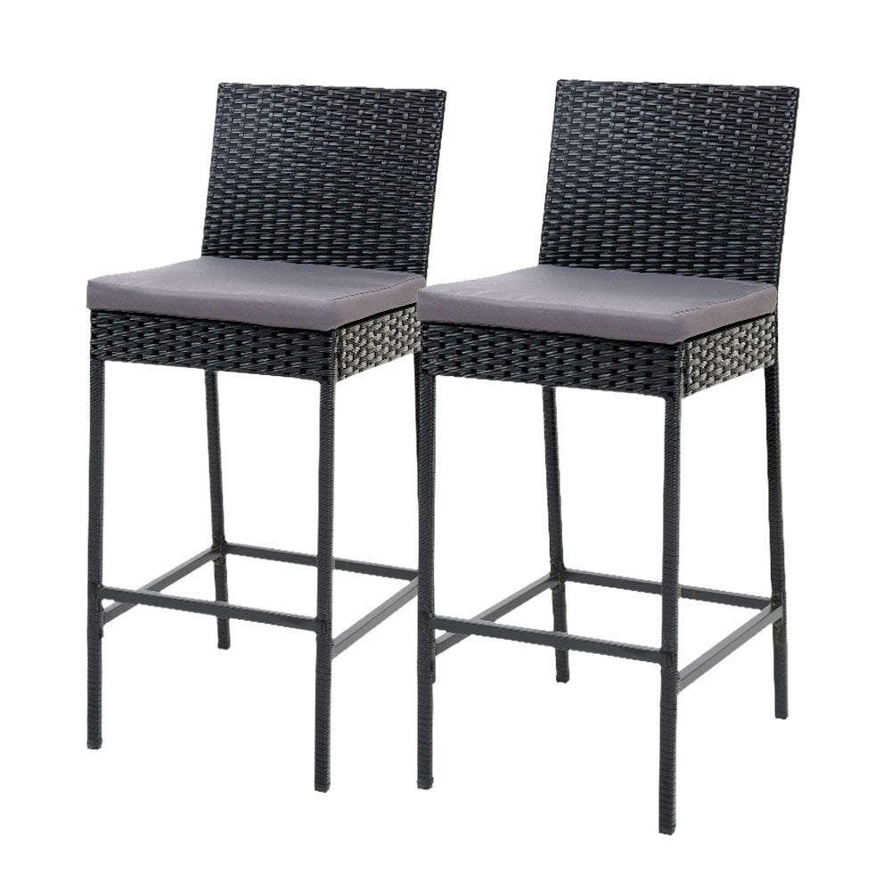 Aria - 2-Piece Outdoor Bar Stools Dining Chair Rattan Furniture