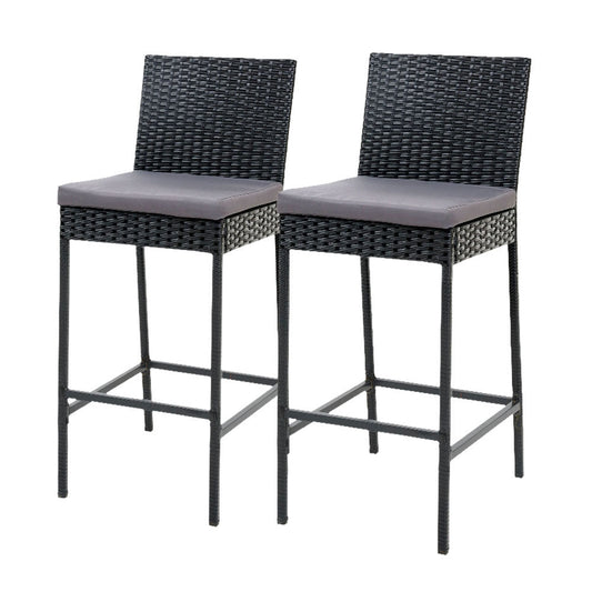 Aria - 2-Piece Outdoor Bar Stools Dining Chair Rattan Furniture