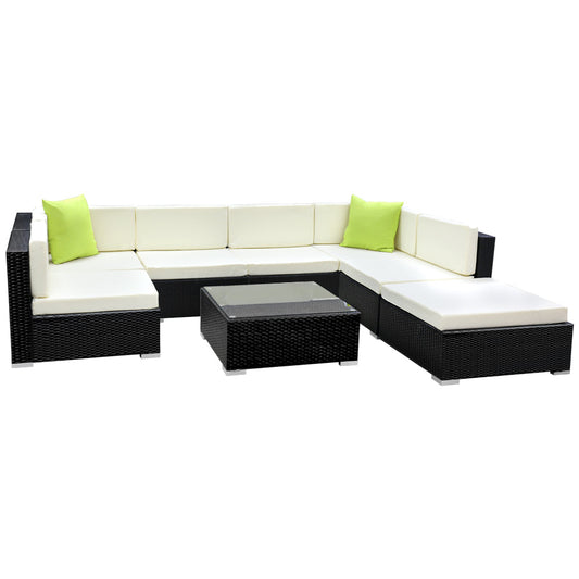 Ariella - 8-Piece Outdoor Sofa Set Wicker Couch Lounge Cover