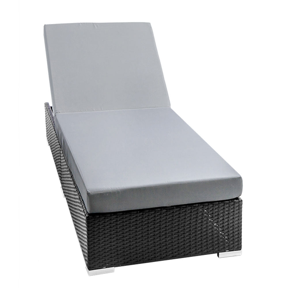 Araceli - Sun Lounge Wicker Lounger Day Bed Adjustable Rattan