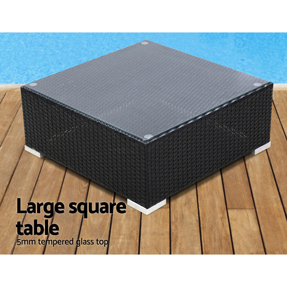 Arista - 5-Piece Outdoor Sofa Set Wicker Couch Lounge Cover