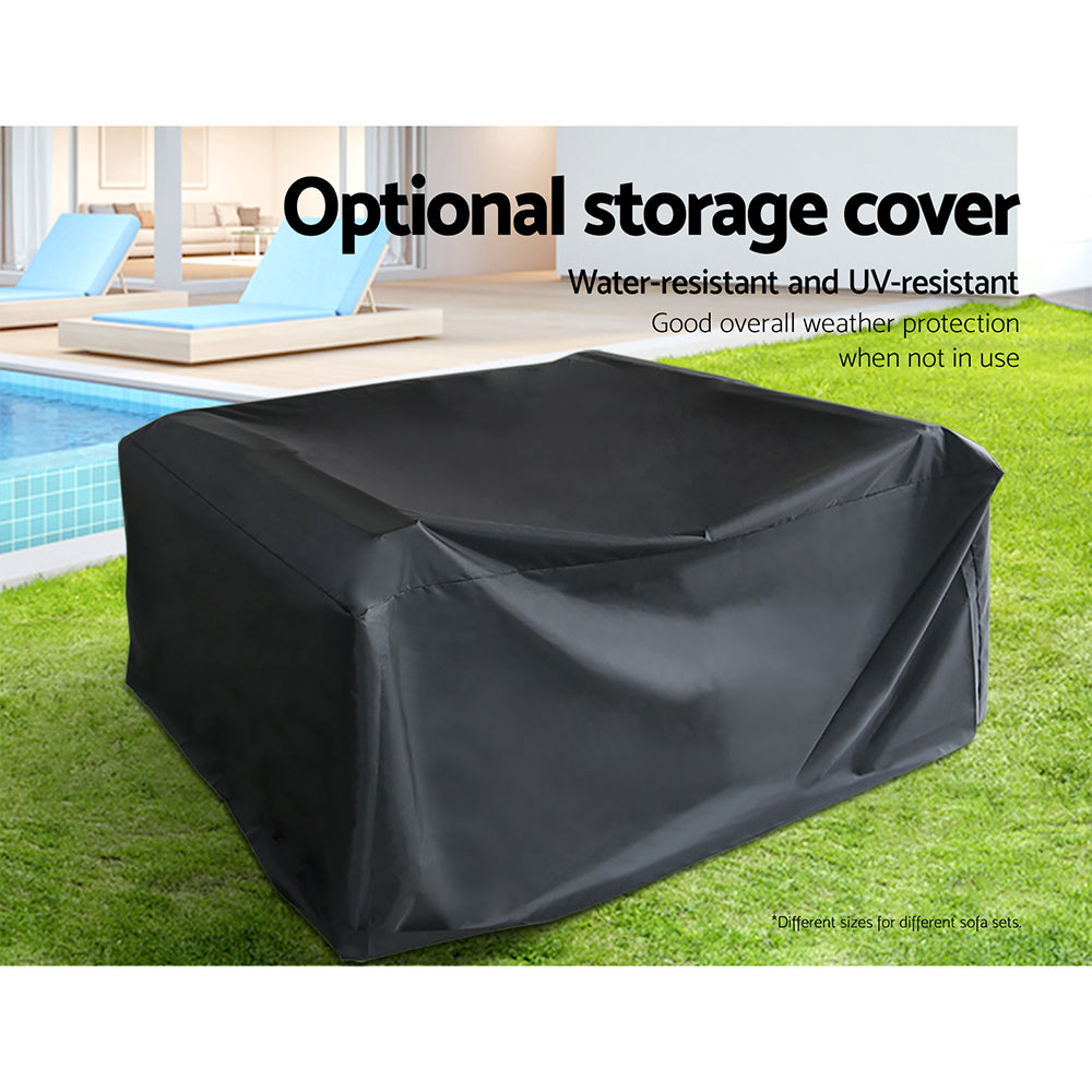 Ambra - 9-Piece Outdoor Sofa Set Wicker Couch Lounge Cover