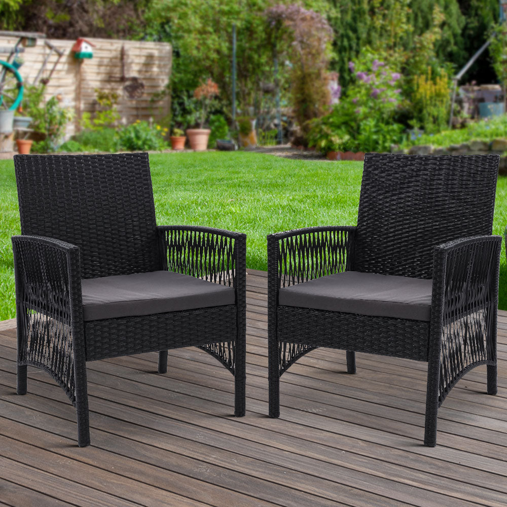 Anelise - 2PC Outdoor Dining Chairs Patio Wicker Lounge Garden