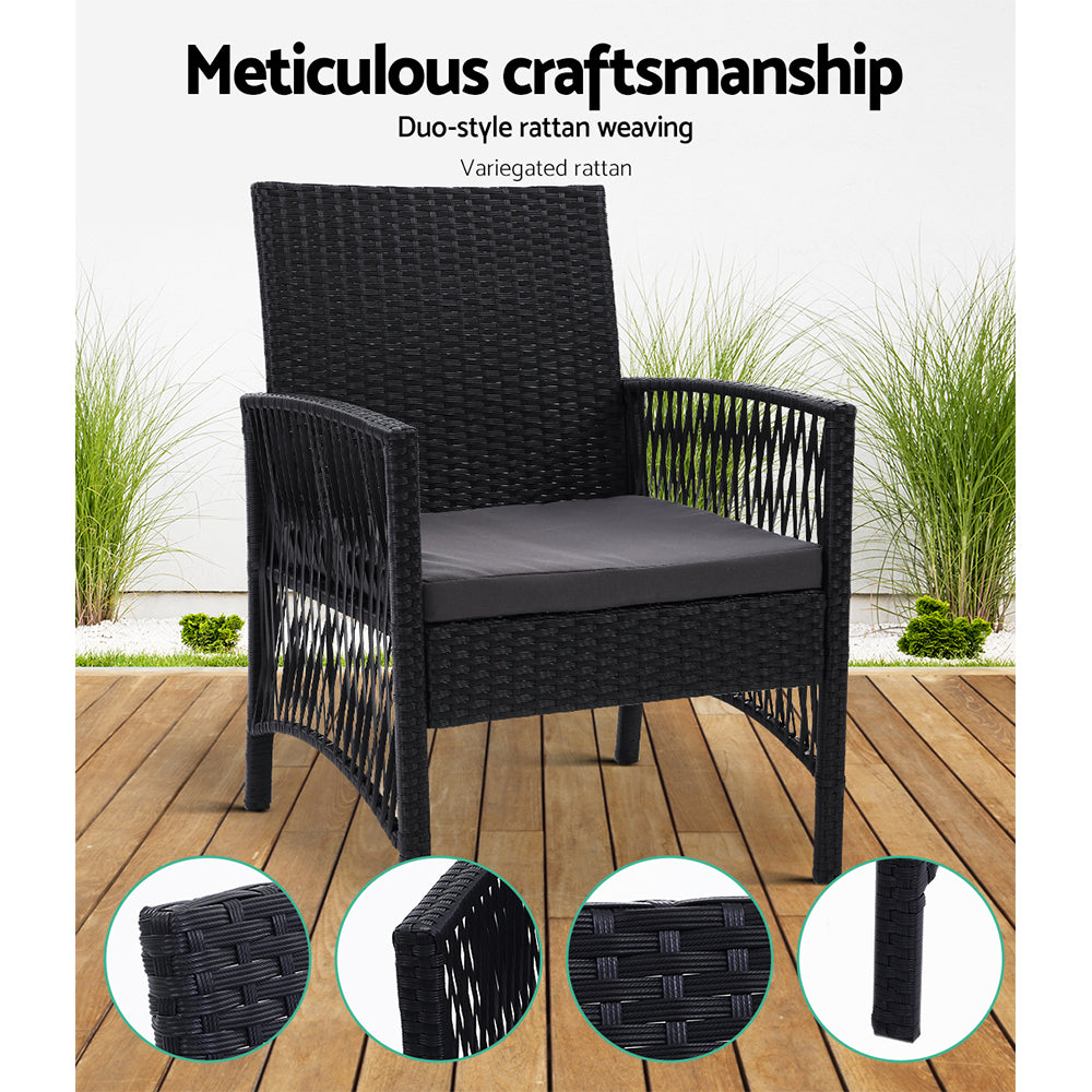 Anelise - 2PC Outdoor Dining Chairs Patio Wicker Lounge Garden