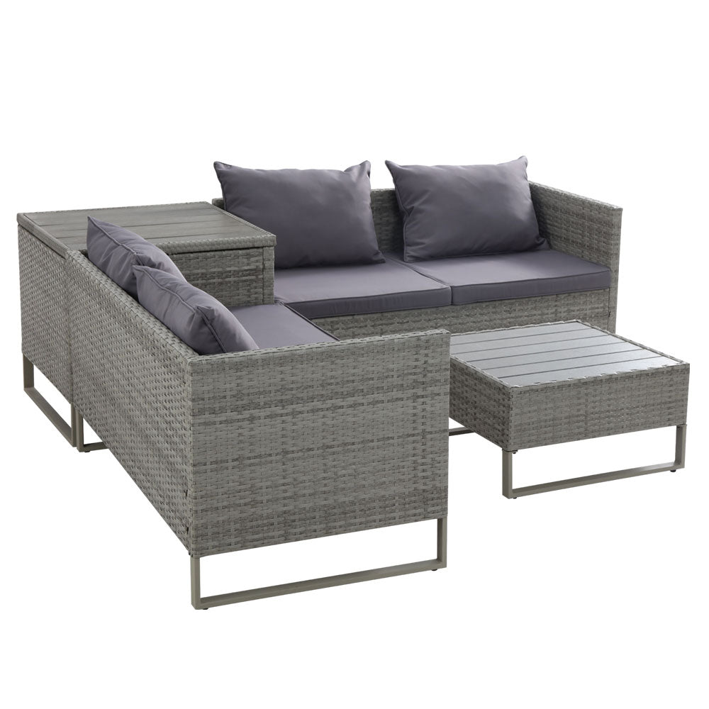 Drift - 4-Seater Outdoor Sofa Furniture Wicker Lounge Grey