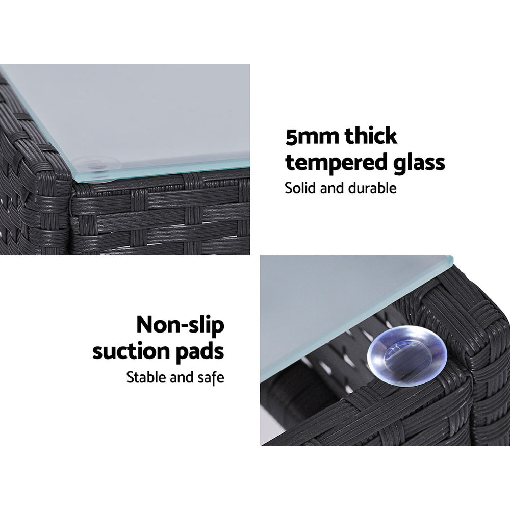 Radiant - 4 Seater Outdoor Sofa Set Storage Cover Wicker Grey