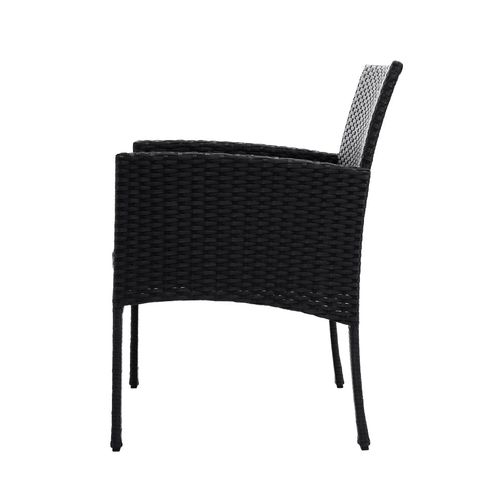 Riser - 3PC Bistro Set Outdoor Furniture Rattan Chairs Ezra