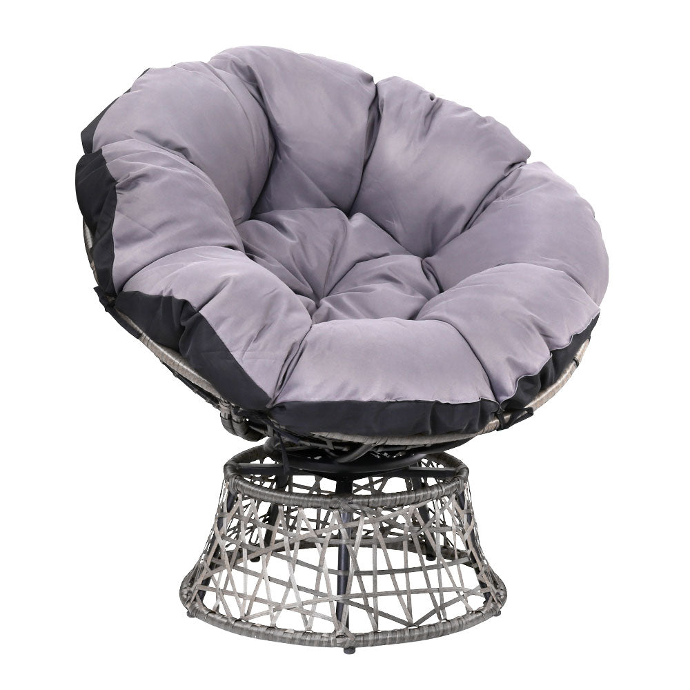 Heloise - Outdoor Chairs Outdoor Furniture - Wicker Papasan Chair Grey