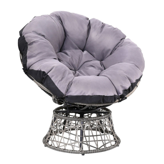 Heloise - Outdoor Chairs Outdoor Furniture - Wicker Papasan Chair Grey