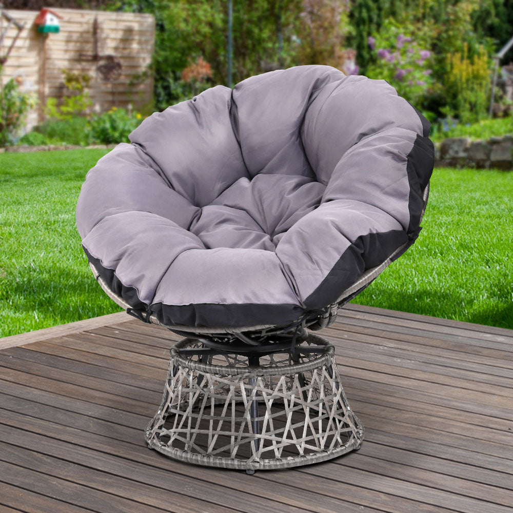 Heloise - Outdoor Chairs Outdoor Furniture - Wicker Papasan Chair Grey