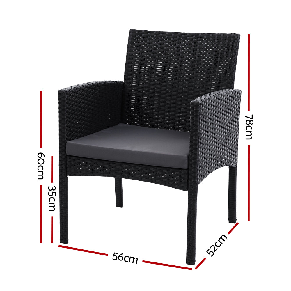 Sylvie - 2PC Outdoor Dining Chairs Patio Rattan