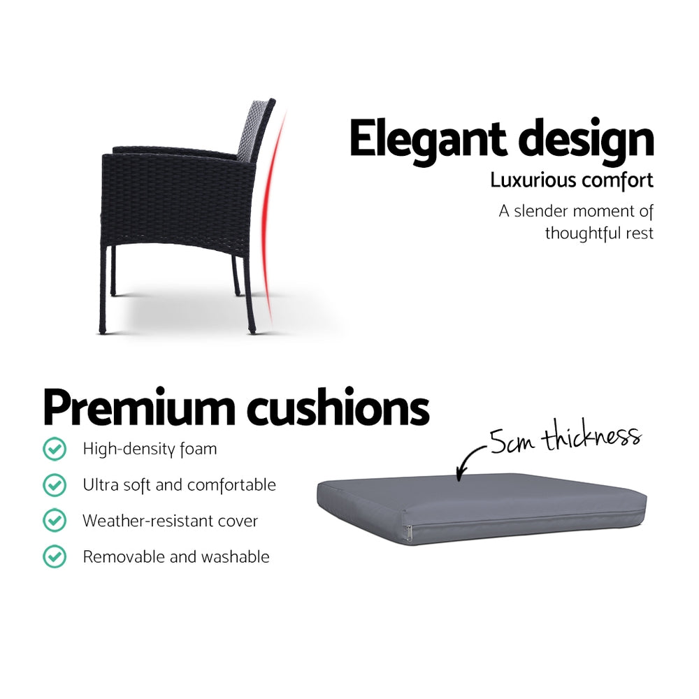 Sylvie - 2PC Outdoor Dining Chairs Patio Rattan