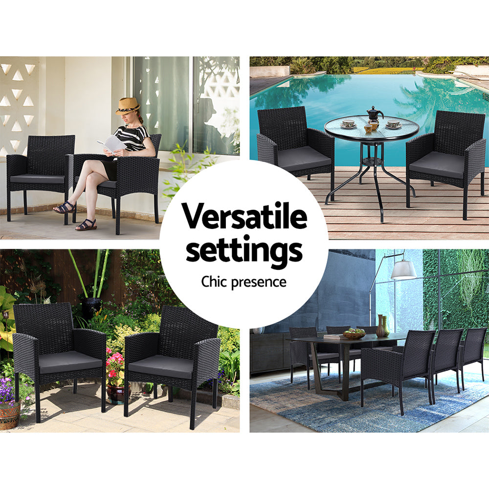 Sylvie - 2PC Outdoor Dining Chairs Patio Rattan