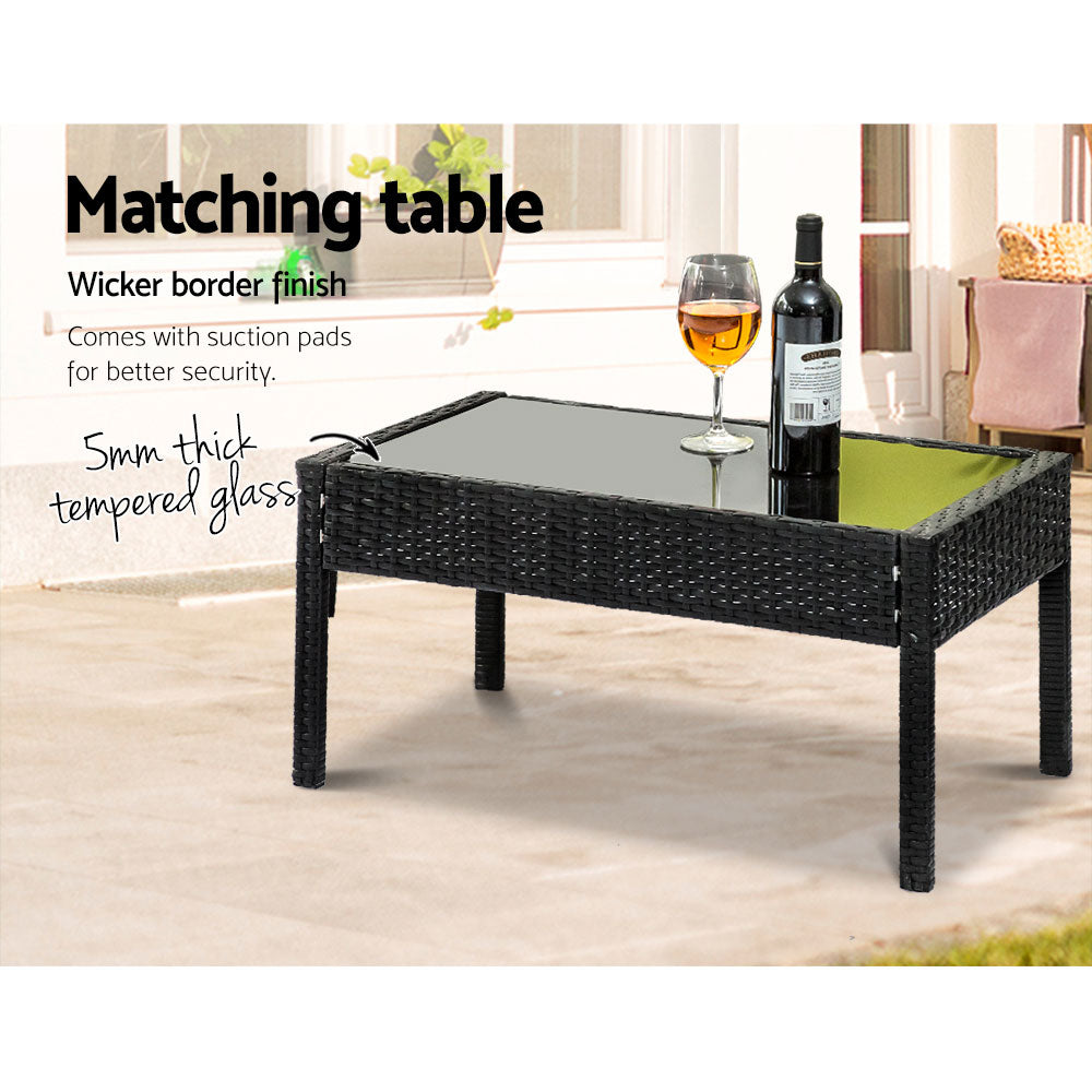 Jovita - Outdoor Sofa Set Wicker Lounge Table Chairs Patio Furniture