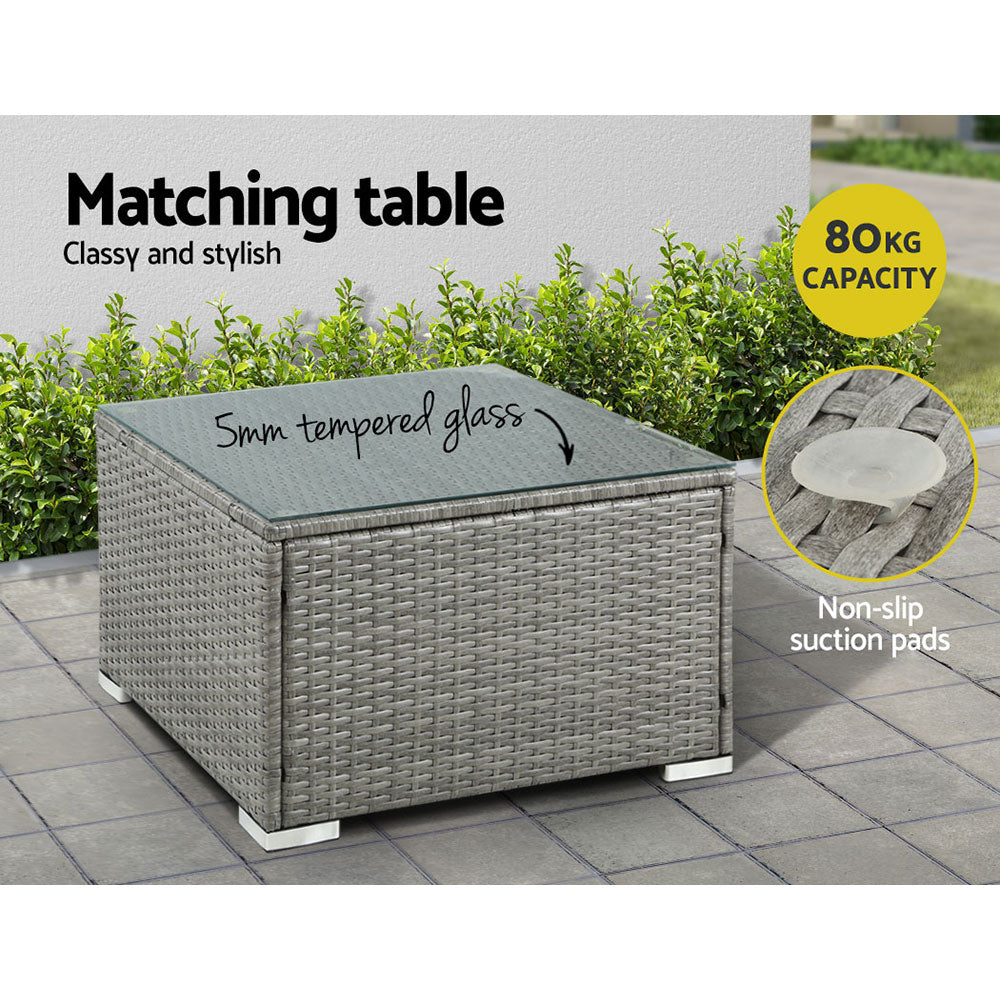 Quest - 5-Piece Outdoor Sofa Set Wicker Couch Lounge 4 Seater