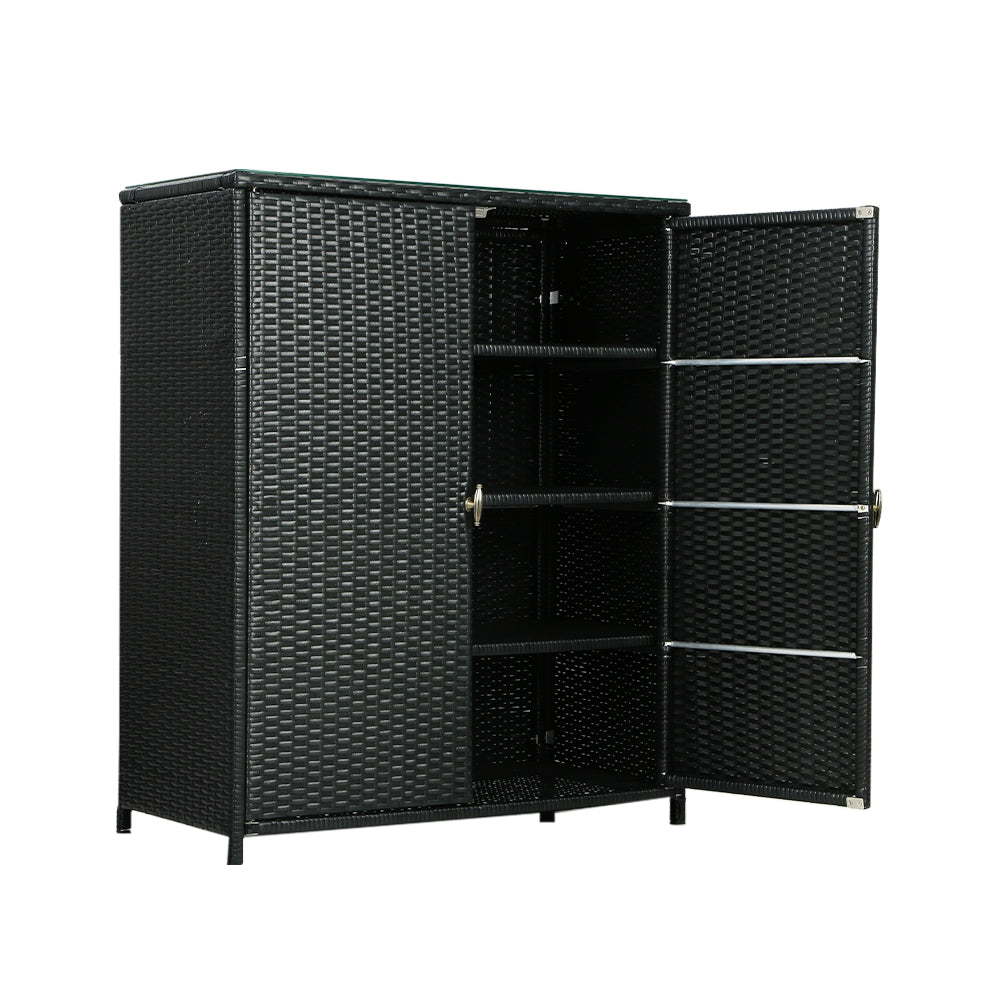 Raven - Outdoor Storage Cabinet Box Wicker Shelf Tools