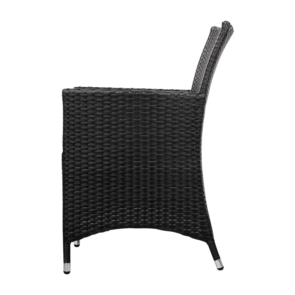 Elodia - 2PC Outdoor Dining Chairs Patio Wicker Cushion Idris