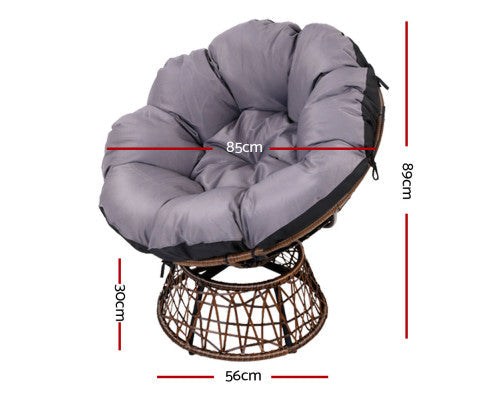 Elvira - Outdoor Chairs Outdoor Furniture Wicker Papasan Chair Brown