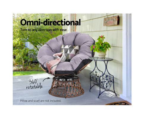 Elvira - Outdoor Chairs Outdoor Furniture Wicker Papasan Chair Brown