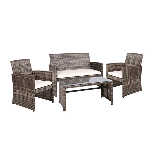 Felicity - 4 PCS Outdoor Sofa Set Storage Cover Rattan Grey