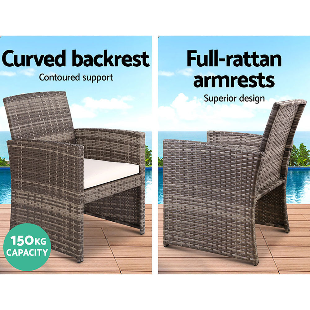 Felicity - 4 PCS Outdoor Sofa Set Storage Cover Rattan Grey