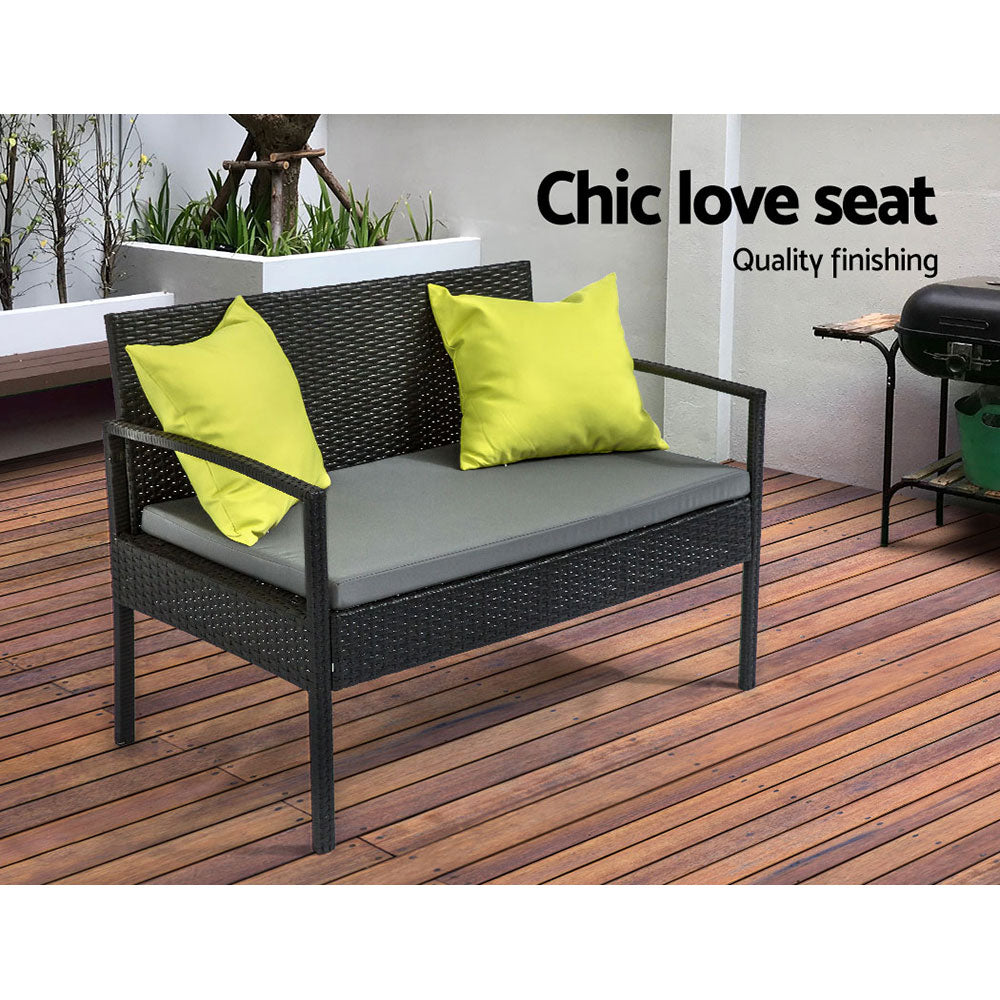 Sage - Outdoor Sofa Set Wicker Lounge Table and Chairs Storage Cover
