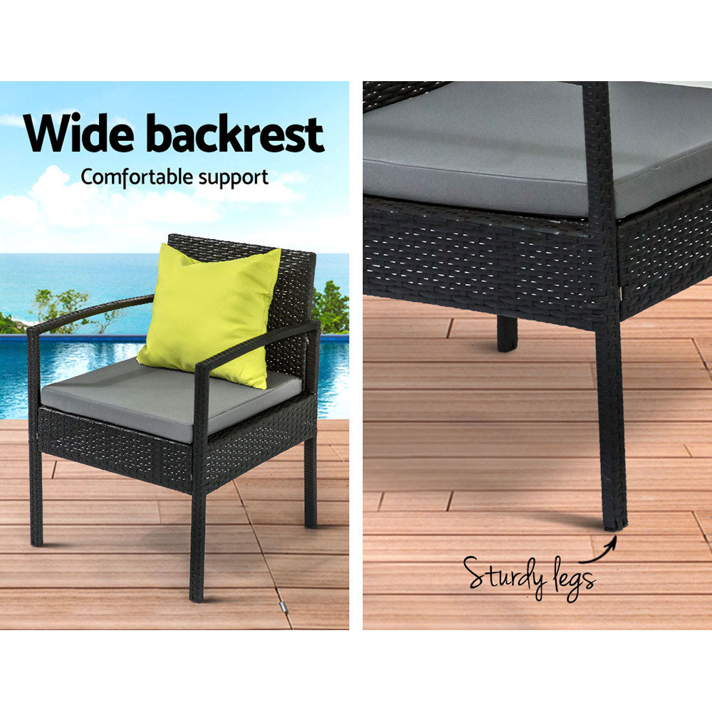 Sage - Outdoor Sofa Set Wicker Lounge Table and Chairs Storage Cover