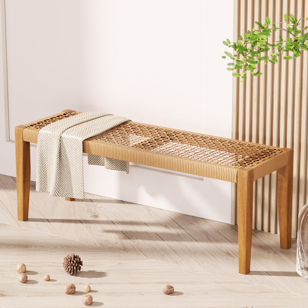 Yarrow - Outdoor Garden Bench Seat Dining Acacia Wood 2-Seater Patio