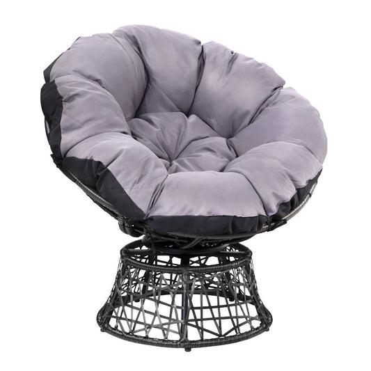 Ione - Outdoor Chairs Outdoor Furniture Wicker Papasan Chair Black