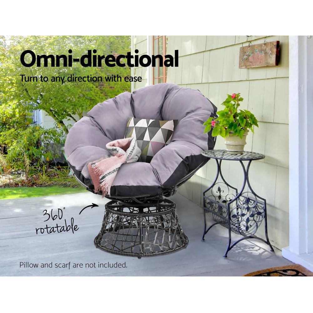 Ione - Outdoor Chairs Outdoor Furniture Wicker Papasan Chair Black