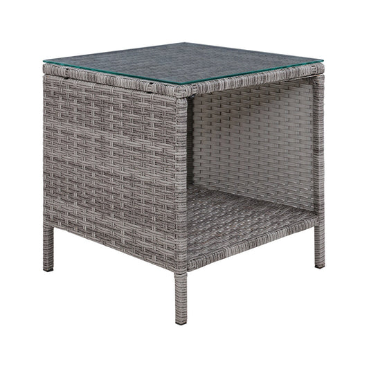 Alcove - Coffee Side Table Wicker Rattan Outdoor Furniture Grey