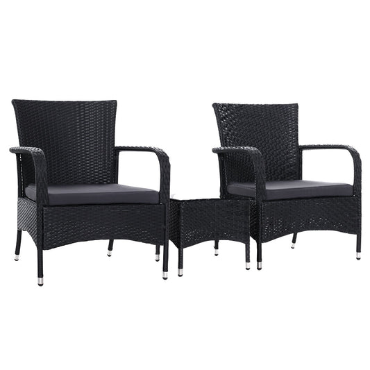 Brielle - 3PC Outdoor Bistro Set Wicker Chairs Table