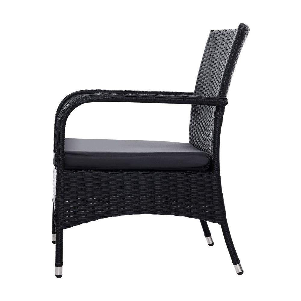 Brielle - 3PC Outdoor Bistro Set Wicker Chairs Table