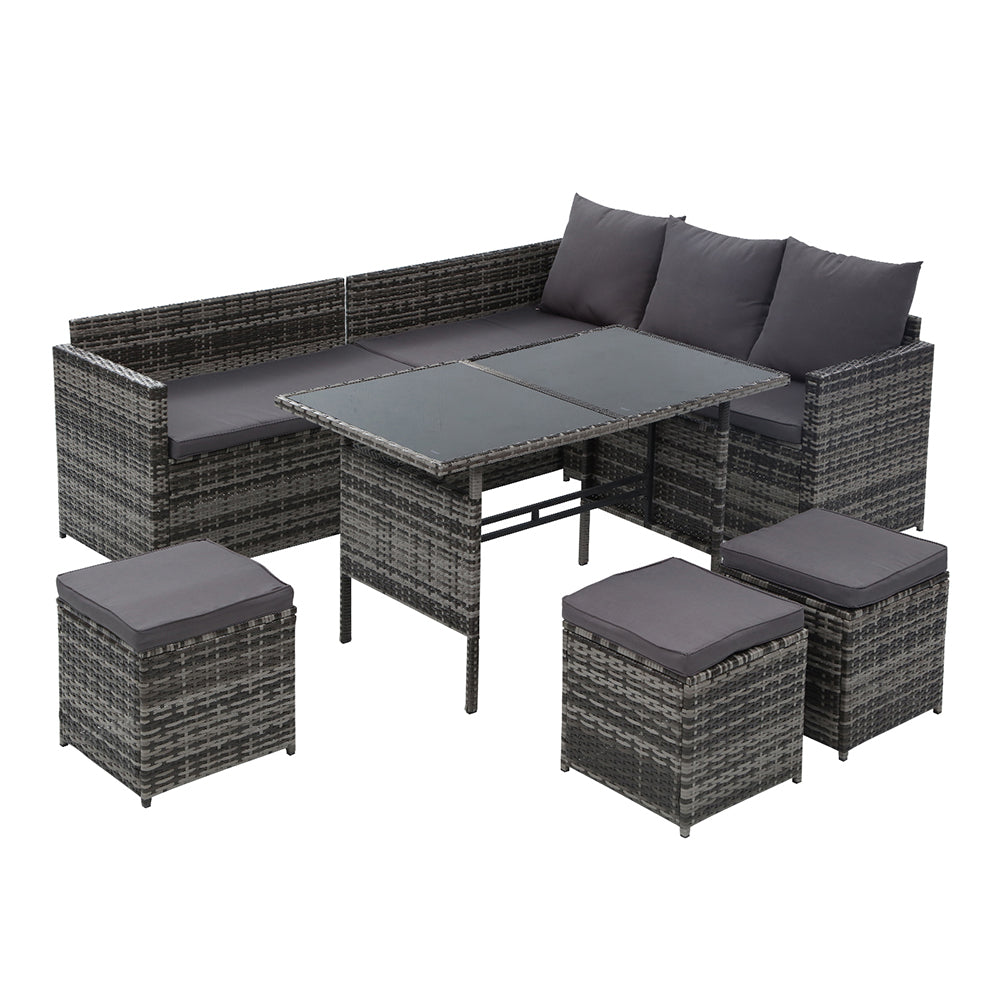 Cosette - Outdoor Dining Set Sofa Lounge Table Grey