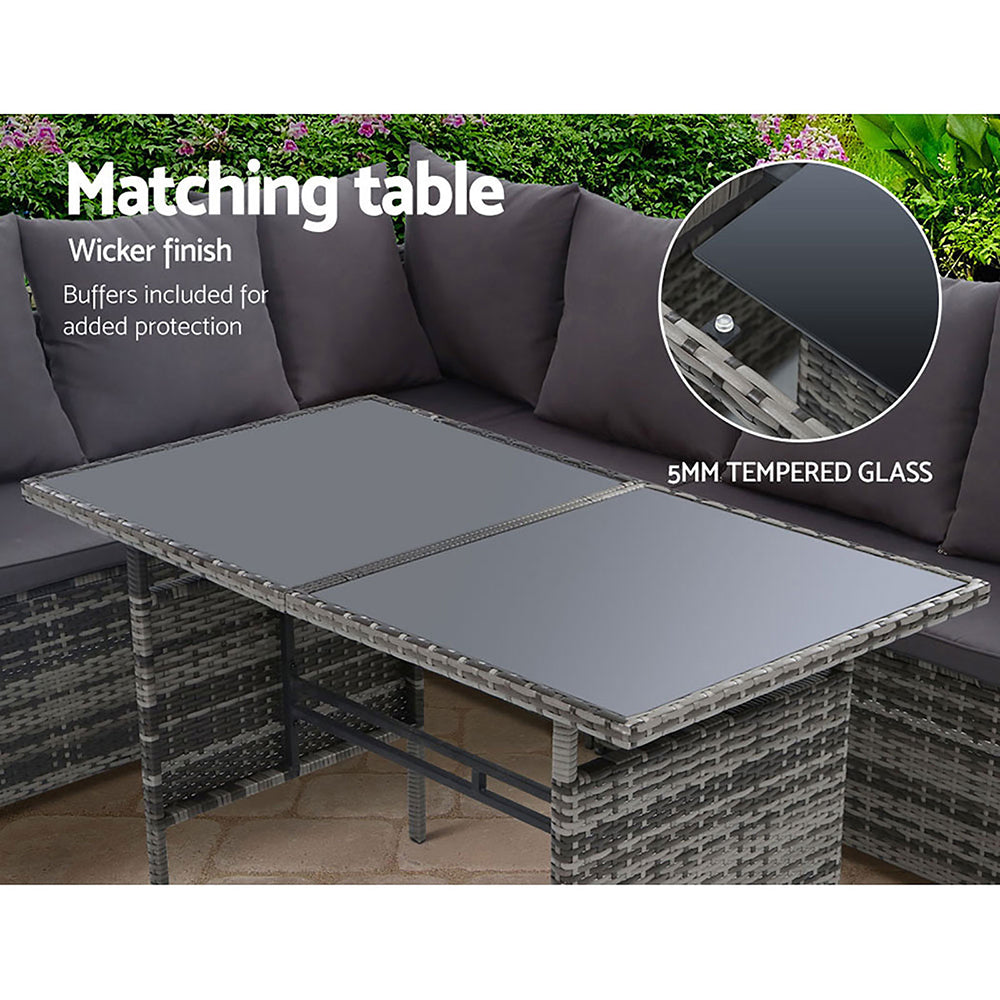 Cosette - Outdoor Dining Set Sofa Lounge Table Grey